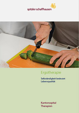 Titelbild des Flyers Ergotherapie - Selbstaendigkeit bedeutet Lebensqualitaet
